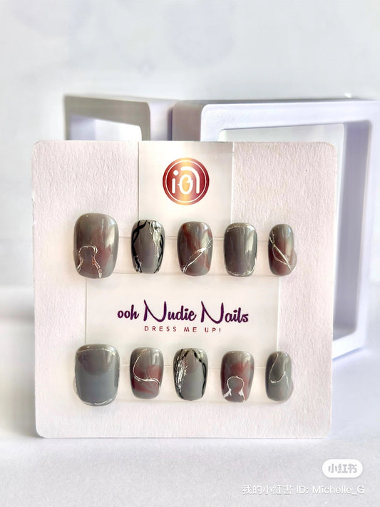 Silver Press-on Nails